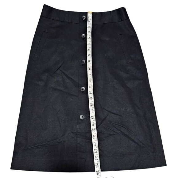 Classiques Entier Black Button-Front A-Line Skirt Size 4 - Picture 5 of 9